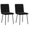 ESSZIMMERSTÜHLE 2 Stk. Schwarz Samt 45*54*83cm - Schwarz, Metall (45/83/54cm) - ZMH