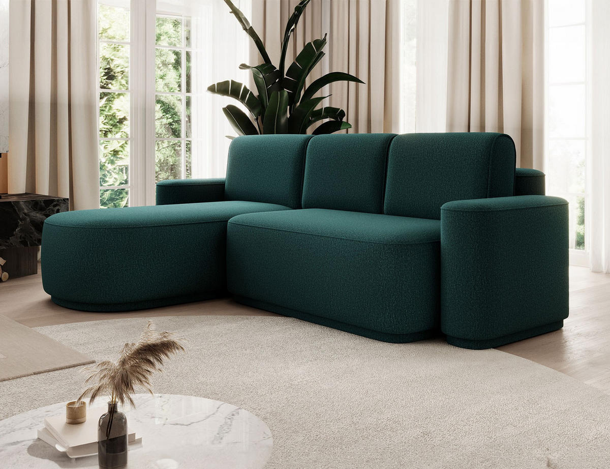 ECKSOFA RUMA - Dunkelgrün (Enjoy 35) - Dunkelgrün, Holzwerkstoff (285/180cm) - Möblo