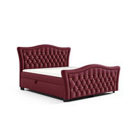 BOXBETT Turhan In Elisa Velvet - Kirschrot, Holzwerkstoff/Textil (180/200cm) - Fun Möbel