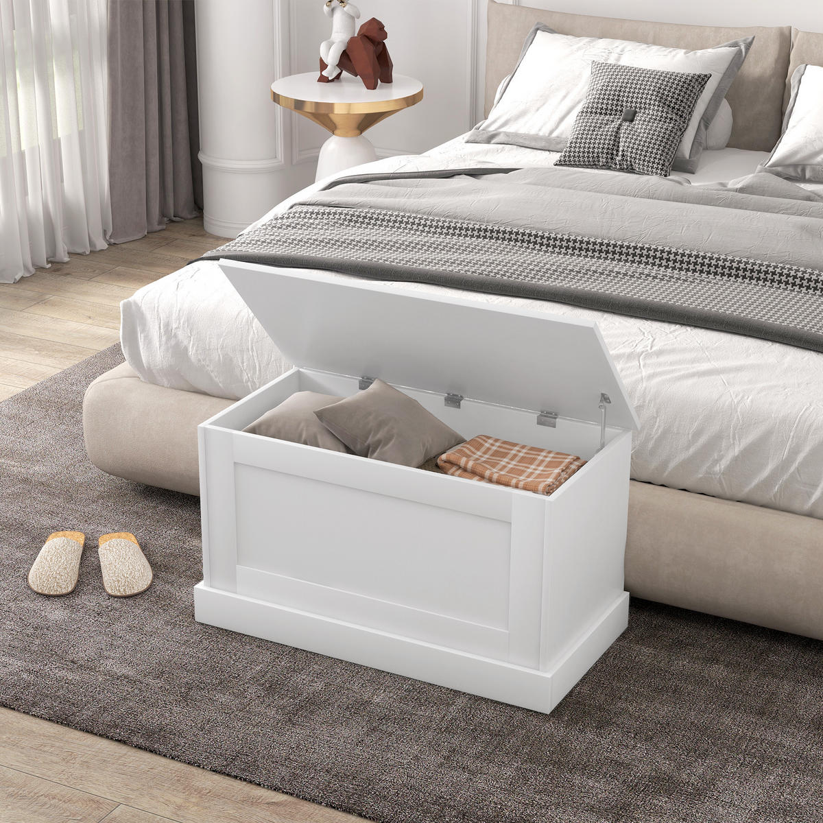 KISSENBOX DE-12524 80/40/45 cm Weiß - Weiß, Holzwerkstoff (40/45/80cm) - ComfortXL