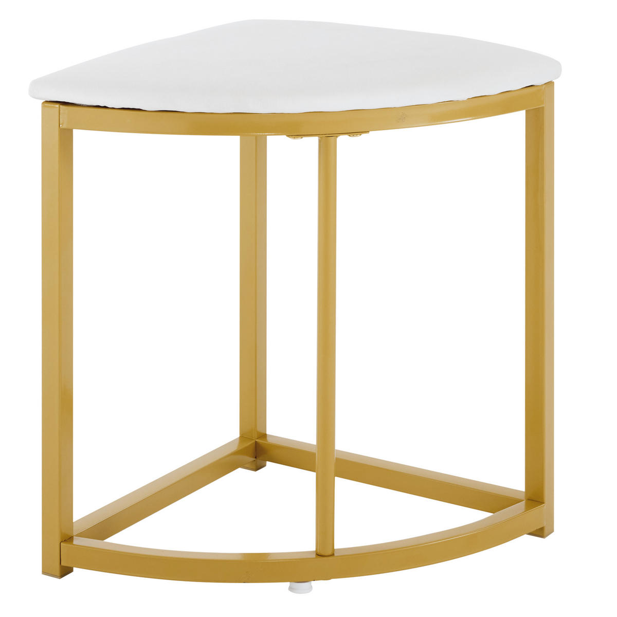 ESSTISCHSET 4 Stühle MDF, Gold Eisenrahmen, Weiß - Weiß, Metall (80/75/80cm) - FLIEKS