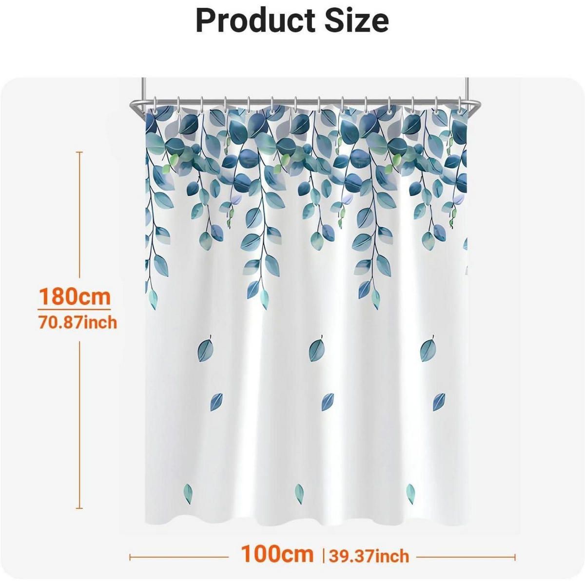 DUSCHVORHANG Blätter Grün 100 x 180 cm - Grün, Textil (100/180cm)