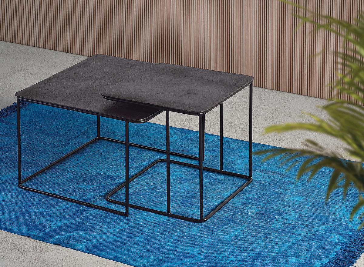 COUCHTISCH mit Bronzeplatte und Metallbeinen - Bronzefarben, Metall (62/62/41cm) - Giner y Colomer