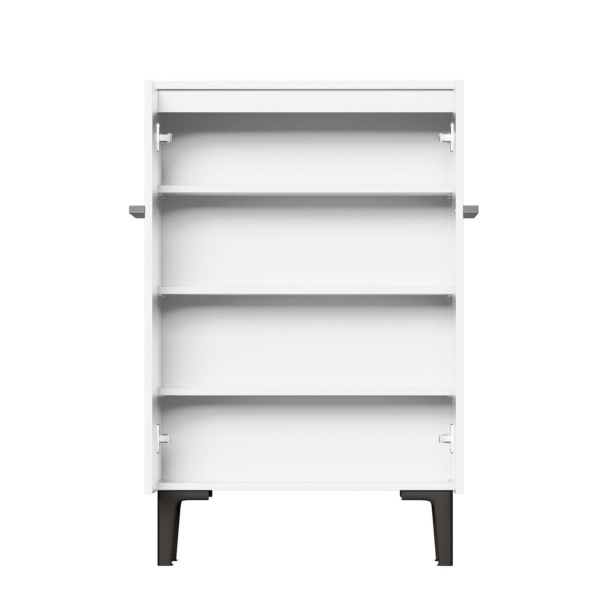 SCHUHSCHRANK 60/34,5/95 cm mit 2 Türen, platzsparend in Weiß - Weiß, Holzwerkstoff (60/95/34.5cm) - BEAOK