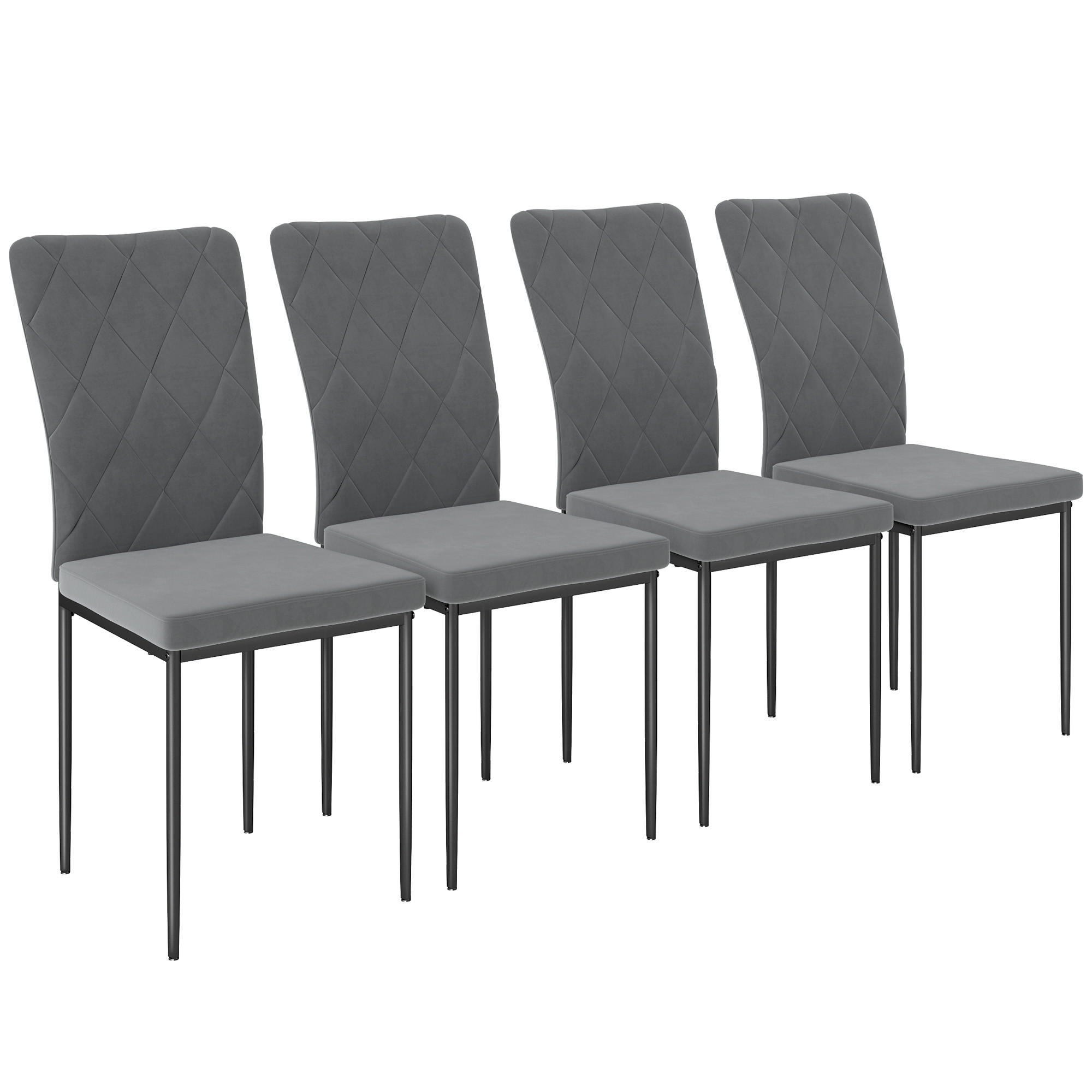 ESSZIMMERSTÜHLE 4er-Set - Dunkelgrau, Kunststoff (42/95/58cm) - HOMCOM