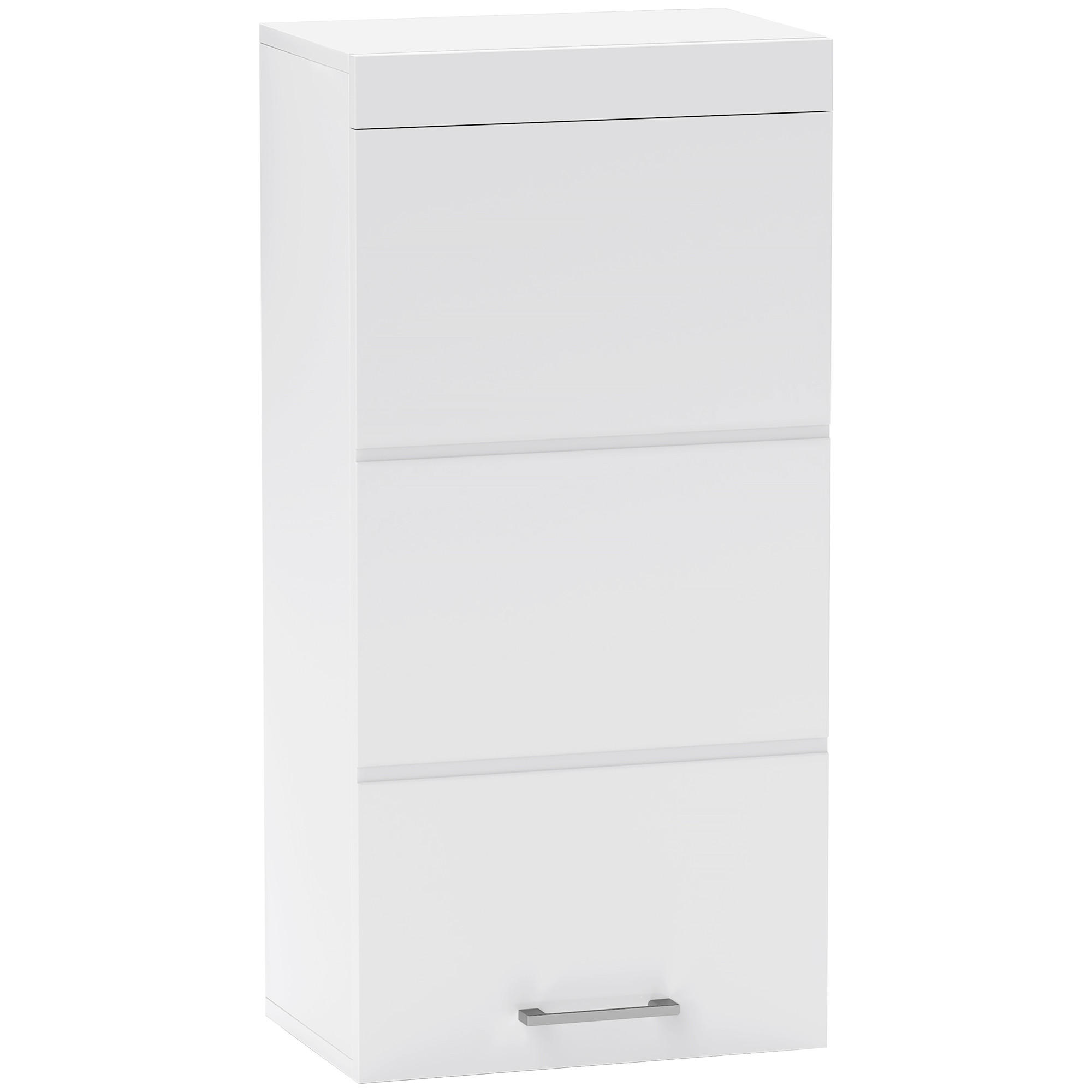 HÄNGESCHRANK Wandschrank mit Tür, Badezimmerschrank mit 2 Ebenen Weiß - Weiß, Holzwerkstoff (24.5/76.8/37.2cm) - HOMCOM
