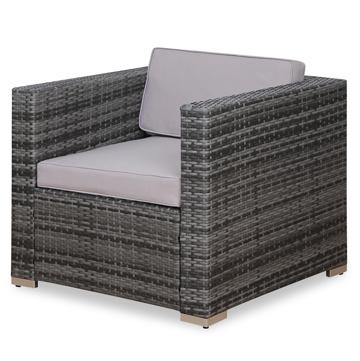 RATTANSESSEL CALIFORNIA/LUGANO Grau - Grau, Kunststoff (75/64/80cm) - SVITA