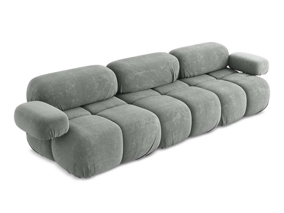 3-SITZER SOFA Chenille Stoff Grau - Blau/Schwarz, Kunststoff/Textil (285/70/96cm) - Makamii