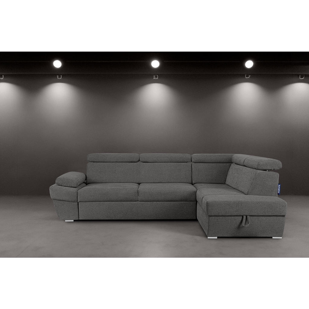 Thumbnail - Konsimo® Schlafecksofa, Anthrazit, Textil, L-Form,L-Form, 270x190 cm, Hergestellt in Europa, Wohnzimmer, Sofas & Couches...