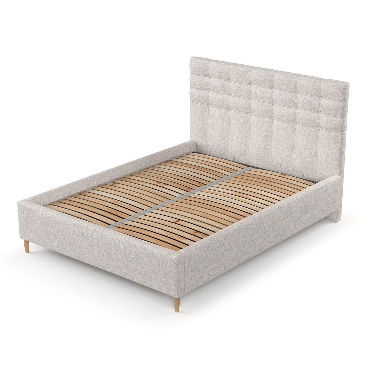 POLSTERBETT Soma 120/200 cm Hellbeige im Neve Stoff - Sandfarben/Naturfarben, Holz/Holzwerkstoff (120/200cm) - AltaBeds