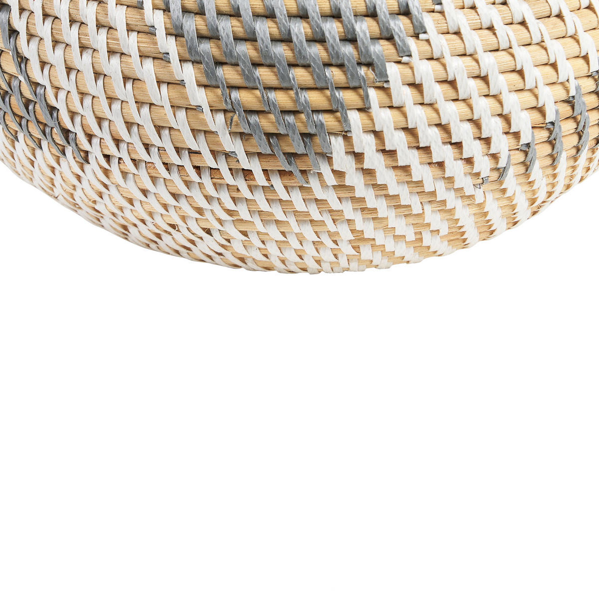 DEKOVASE Rattan weiß Asahan - Weiß, Naturmaterialen (22cm) - Beliani