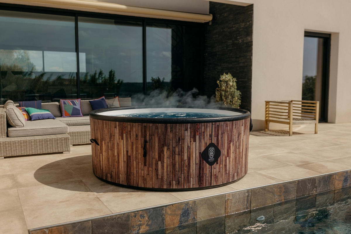 WHIRLPOOL Aufblasbar Bali 180 cm Durchmesser 1100 Liter Motor 2240 W Für bis zu 6 Personen - Braun, Kunststoff (180/70/70cm) - COCO SPA