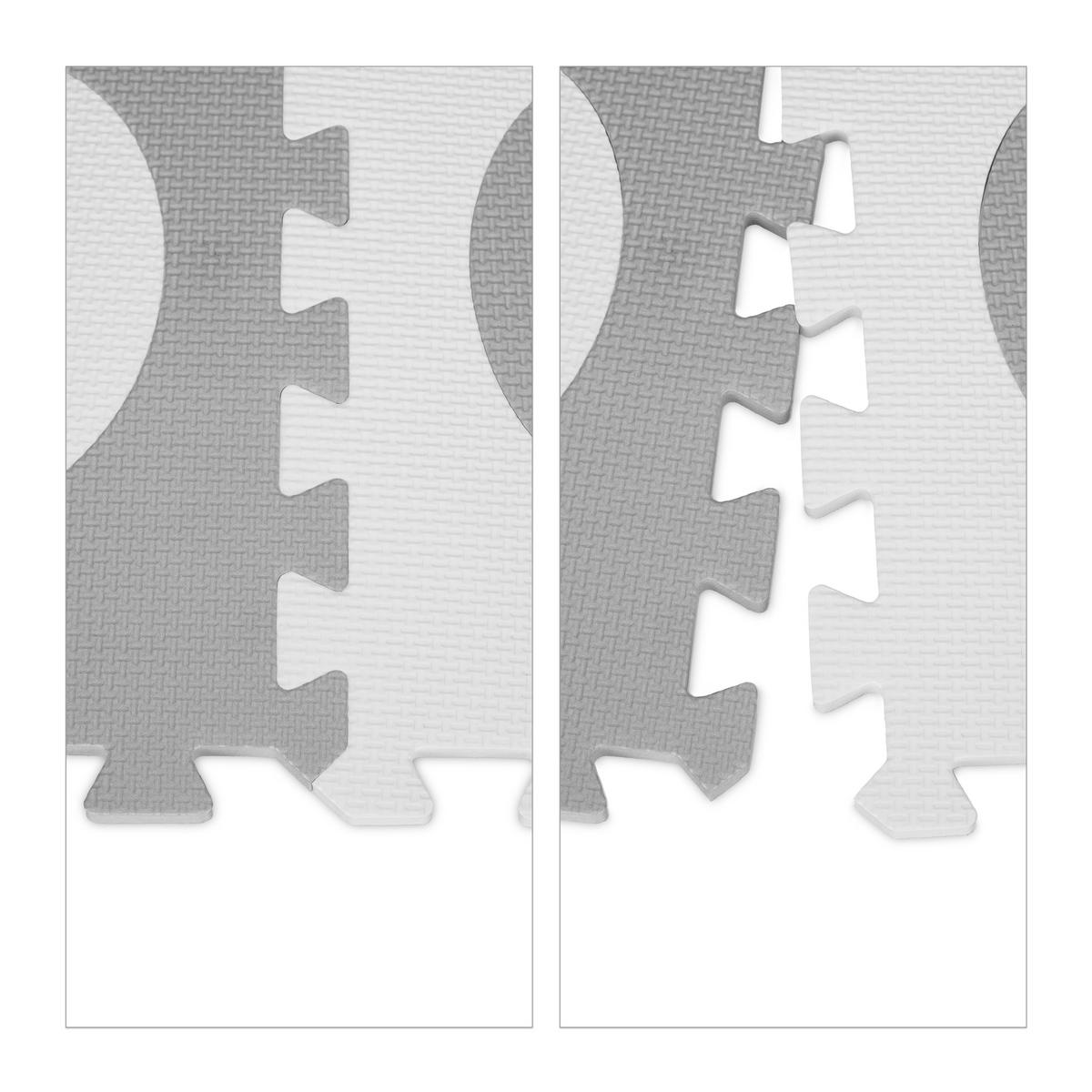 PUZZLEMATTE - Weiß/Grau, Kunststoff (31.5/31.5cm) - Relaxdays