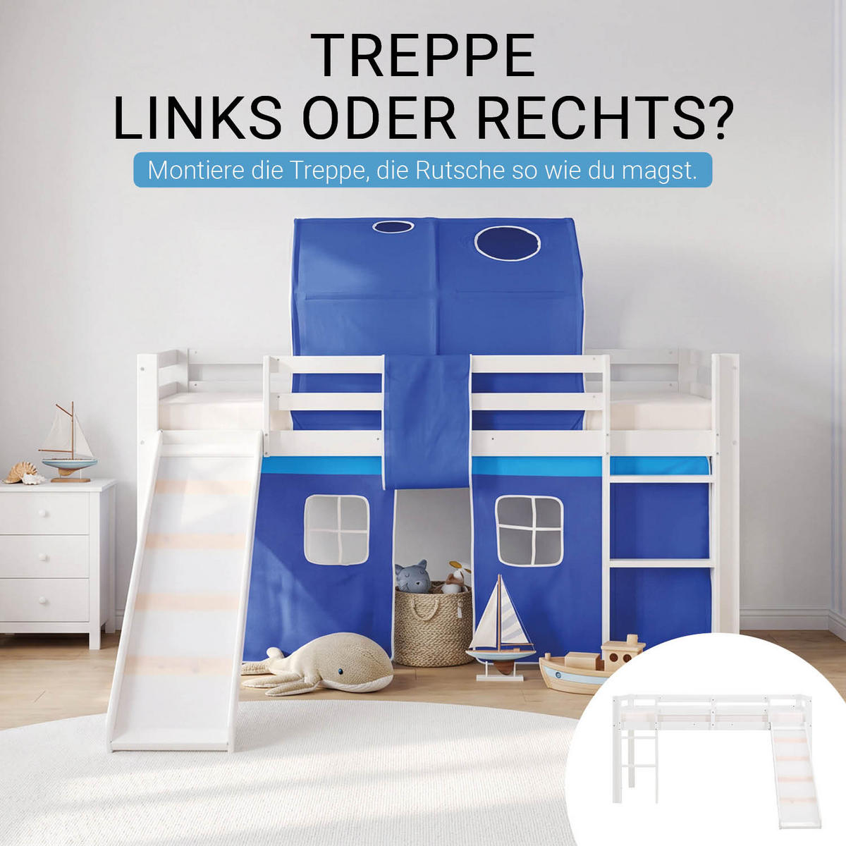HOCHBETT Tunnel 90/200 cm Blau - Blau/Weiß, Holz (90/200cm) - Homestyle4u