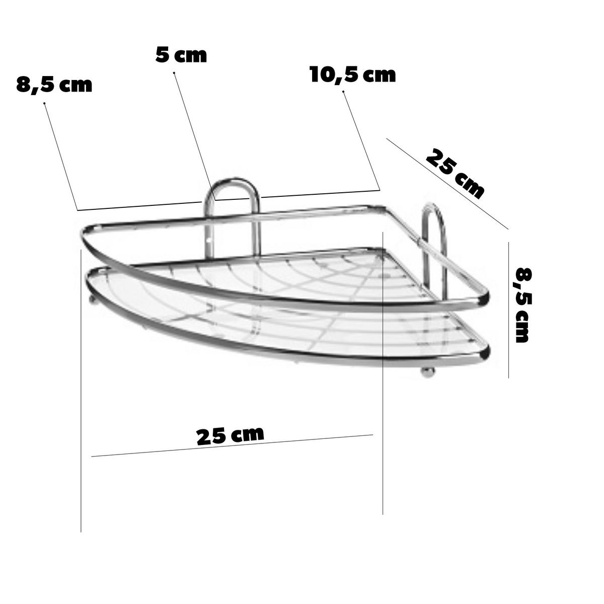 BADEZIMMER-ECKREGAL silber - Silberfarben, Metall (25/25cm) - KADAX