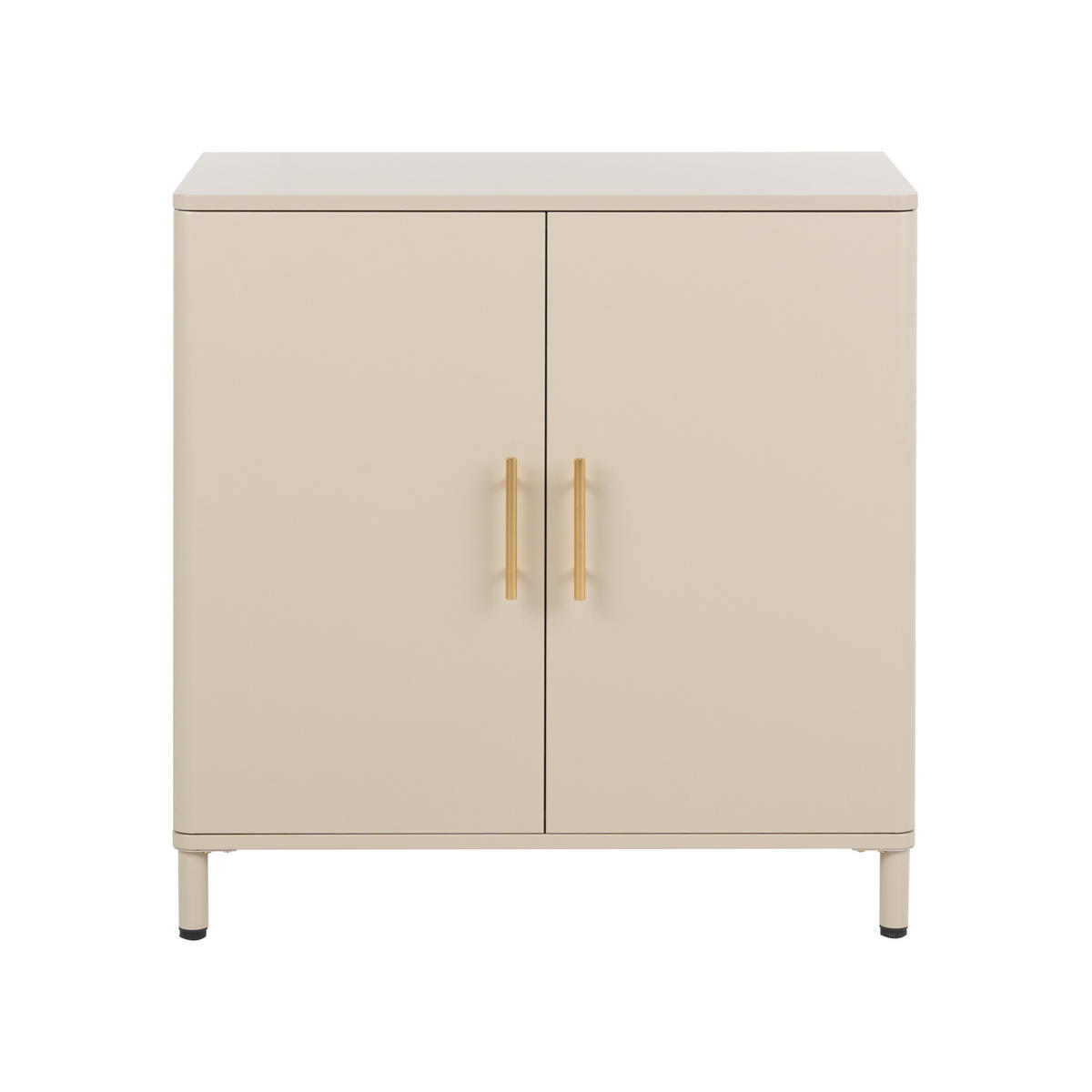 SIDEBOARD mit 2 Türen Metall Beige Ombura - Beige, Metall (80/80/40cm) - Beliani