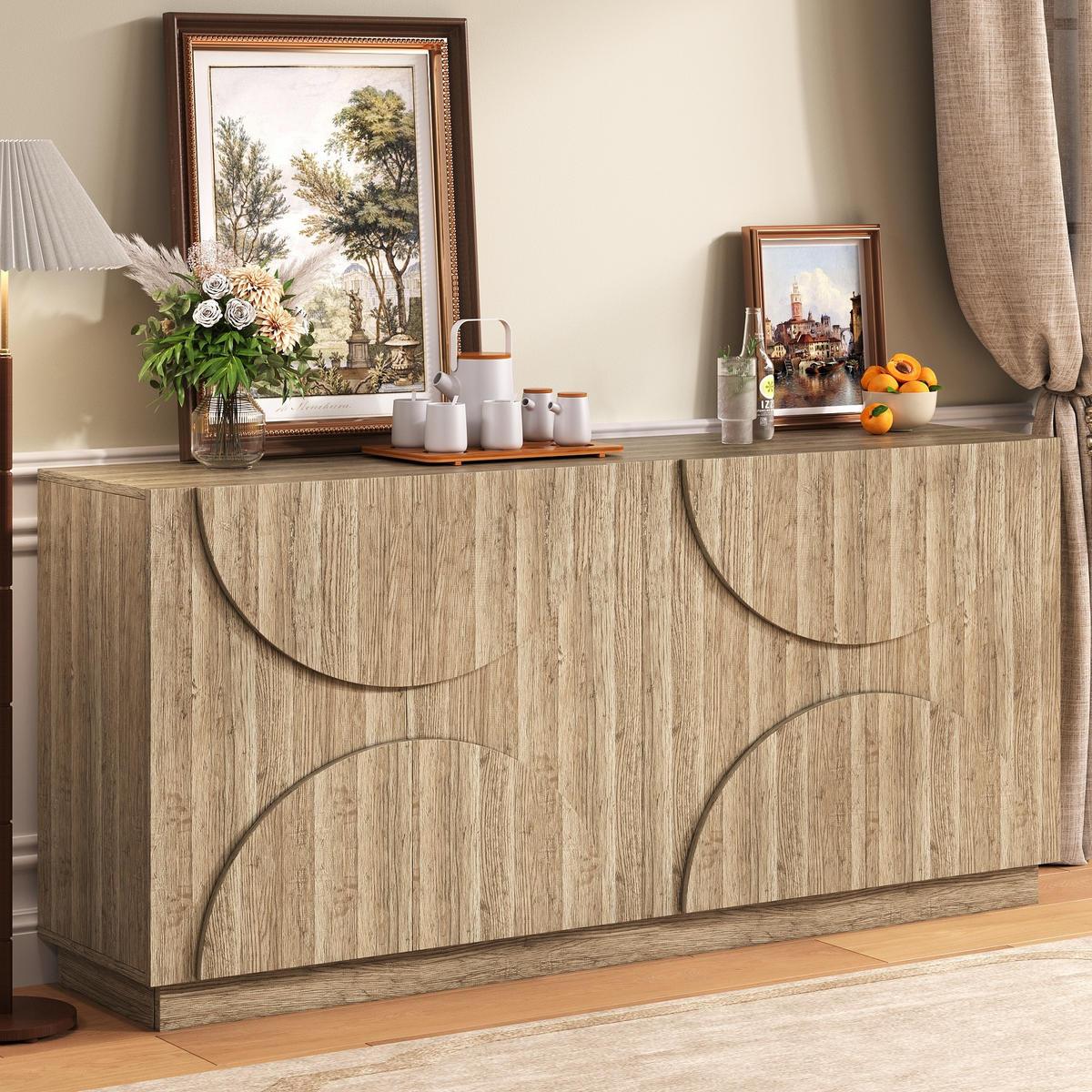 SIDEBOARD Holzoptik Regale Stauraum modern - Naturfarben, Holzwerkstoff (40/80/160cm) - FLIEKS