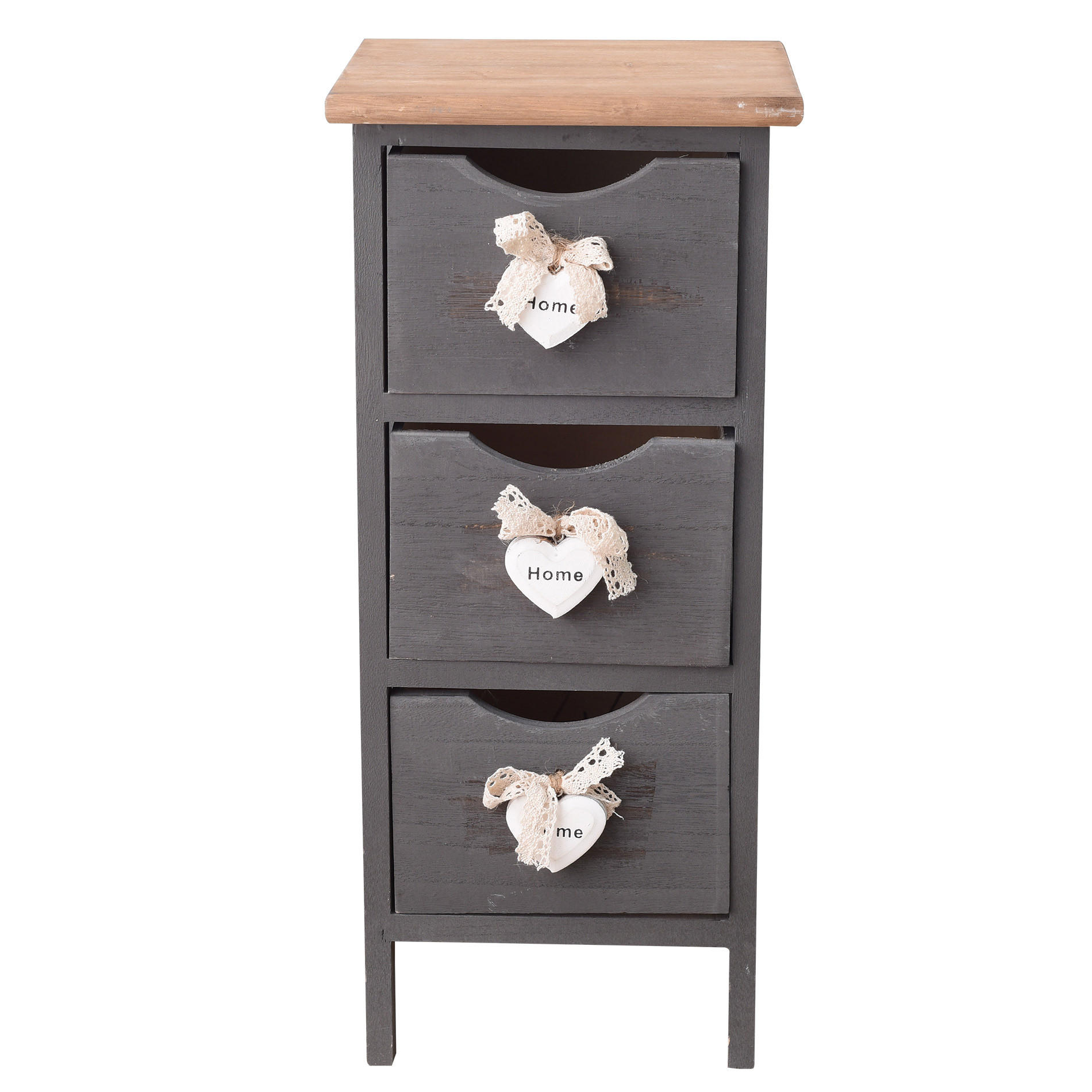 Mobili Rebecca Nachttisch Grau 25x56x25 cm