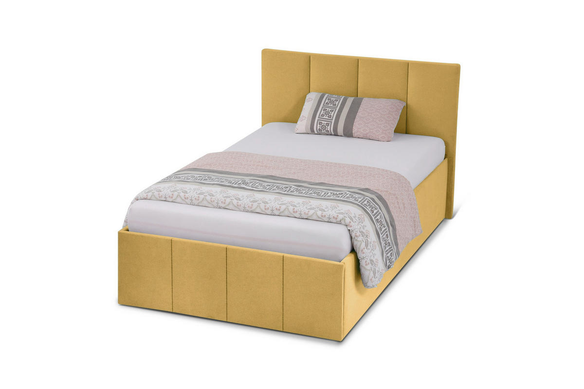 POLSTERBETT Dalas Gold 120 x 200 x 40 cm Stauraum Ohne Matratze und Lattenrost - Goldfarben, Holz (120/200cm) - Halmon Schlafkomfort Betten 