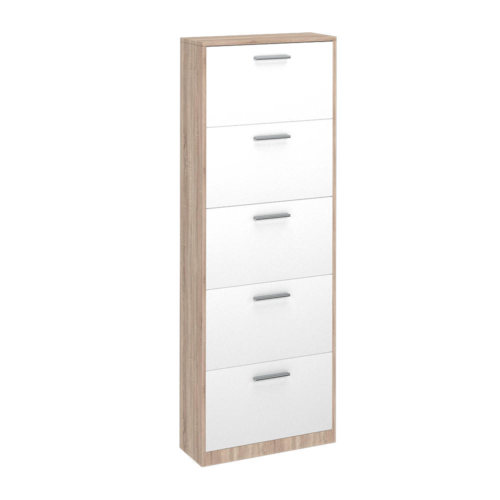 SCHUHKIPPER Gizmo Weiß/Sonoma 59 x 169.5 cm - Weiß, Holzwerkstoff (59/169.5/22cm) - Vicco
