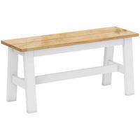 SITZBANK für Esszimmertisch Küchenbank Modern Holzbank Essbank für Eingang Eiche - Eichefarben/Weiß, Holz (30/45/95cm) - HOMCOM