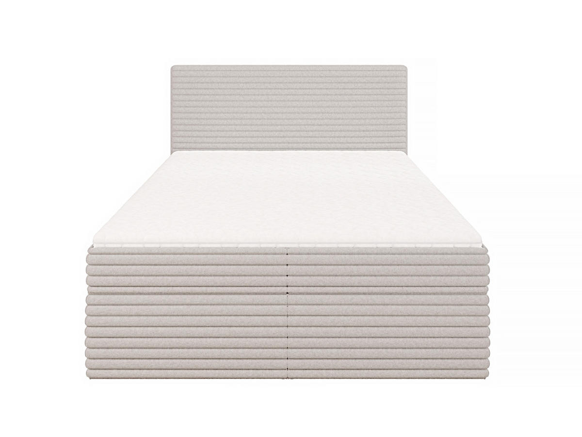 BOXBETT Roma 140/200 cm Hellgrau Plüschcord - Hellgrau/Schwarz, Holz/Kunststoff (140/200cm) - S-Style Möbel