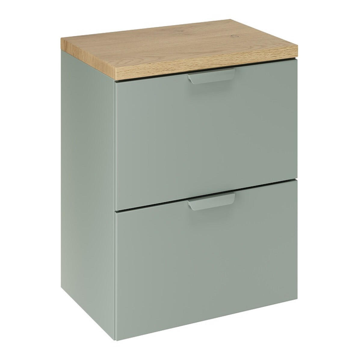WASCHBECKENUNTERSCHRANK 60 cm 2Teile - Aster Green A BM415 in Grün Matt / Cremona-Eiche - Grün, Holz (60/52/46cm)