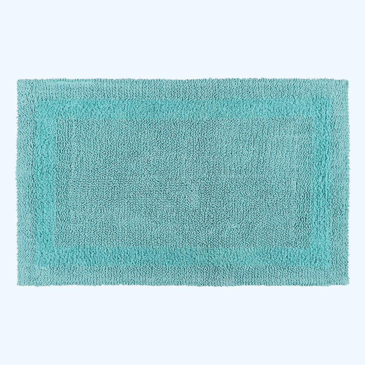 BADEMATTE 70/120 cm, 100% Baumwolle, wendbar - Hellblau, Textil (70/120cm) - Homescapes