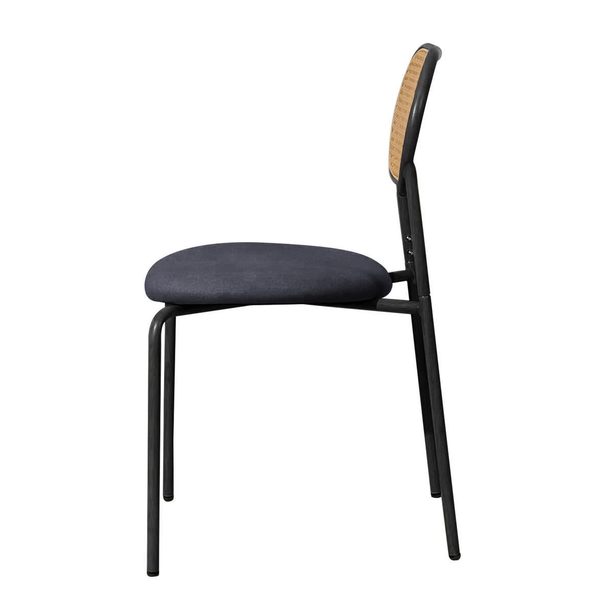 ESSZIMMERSTUHL 2er Set Rattan Metall schwarz - Schwarz, Holz (48/80.5/44.5cm) - LEBENLANG