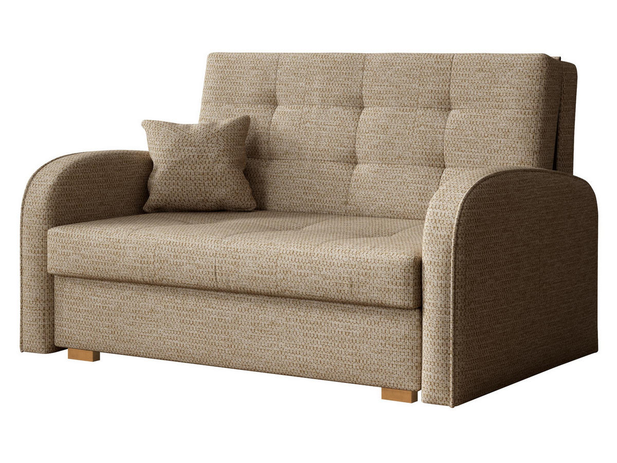 SCHLAFSOFA Viva Gold II - Hellbraun/Braun, Holz/Textil (133/85/98cm) - MIRJAN24