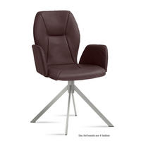 ARMLEHNSTUHL (4er-Set) Dottie 58x92x60 Edelstahl/Braun - Edelstahlfarben/Braun, Kunststoff (60/92/58cm) - 58aufmkessel