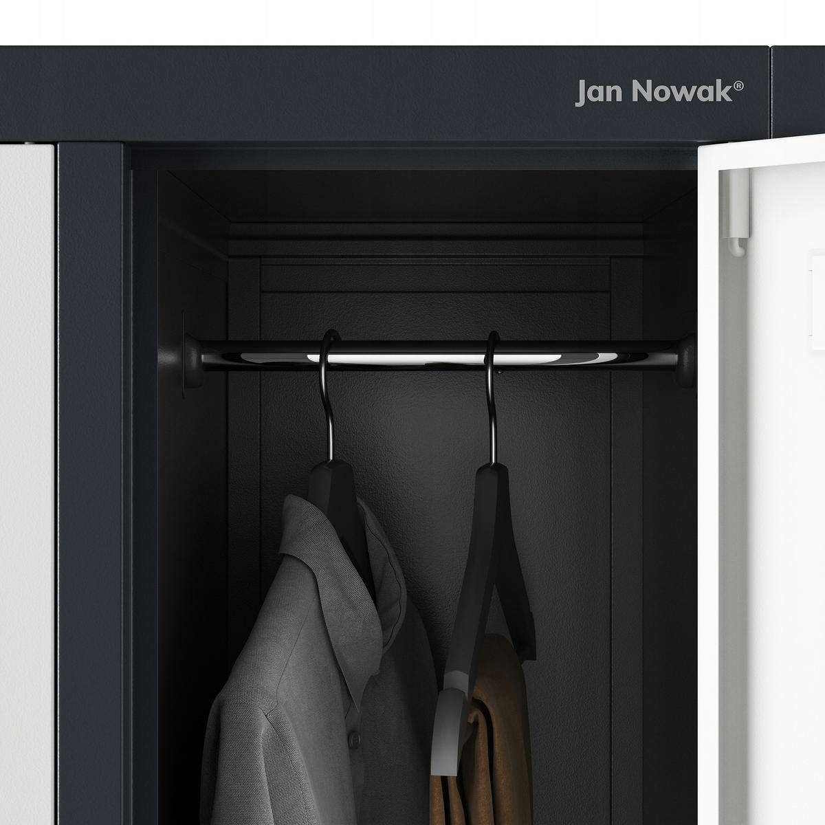 SCHLIESSFACHSCHRANK Bartek - Anthrazit/Weiß, Metall (136/172/45cm) - Jan Nowak