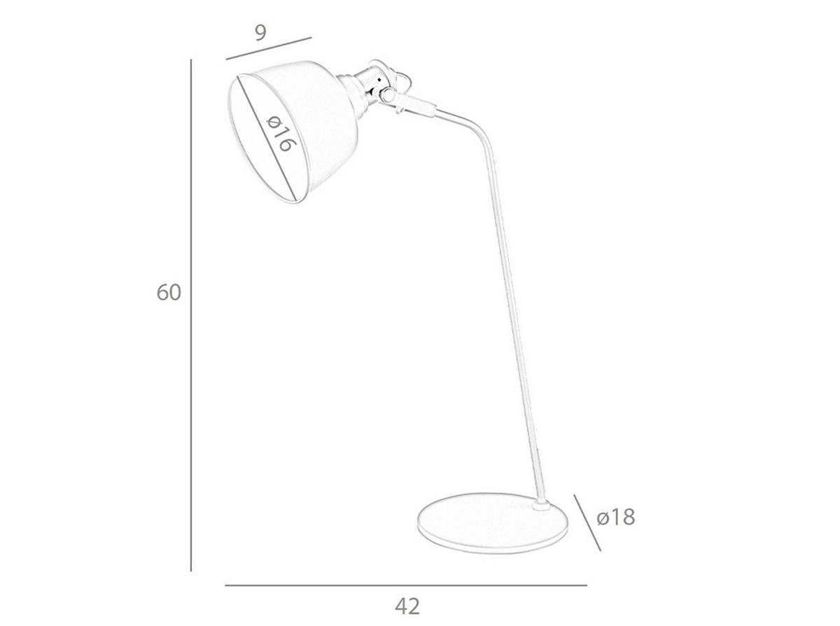 TISCHLAMPE Stahl Grau - Grau, Metall (18/42/60cm) - ANGEL CERDA