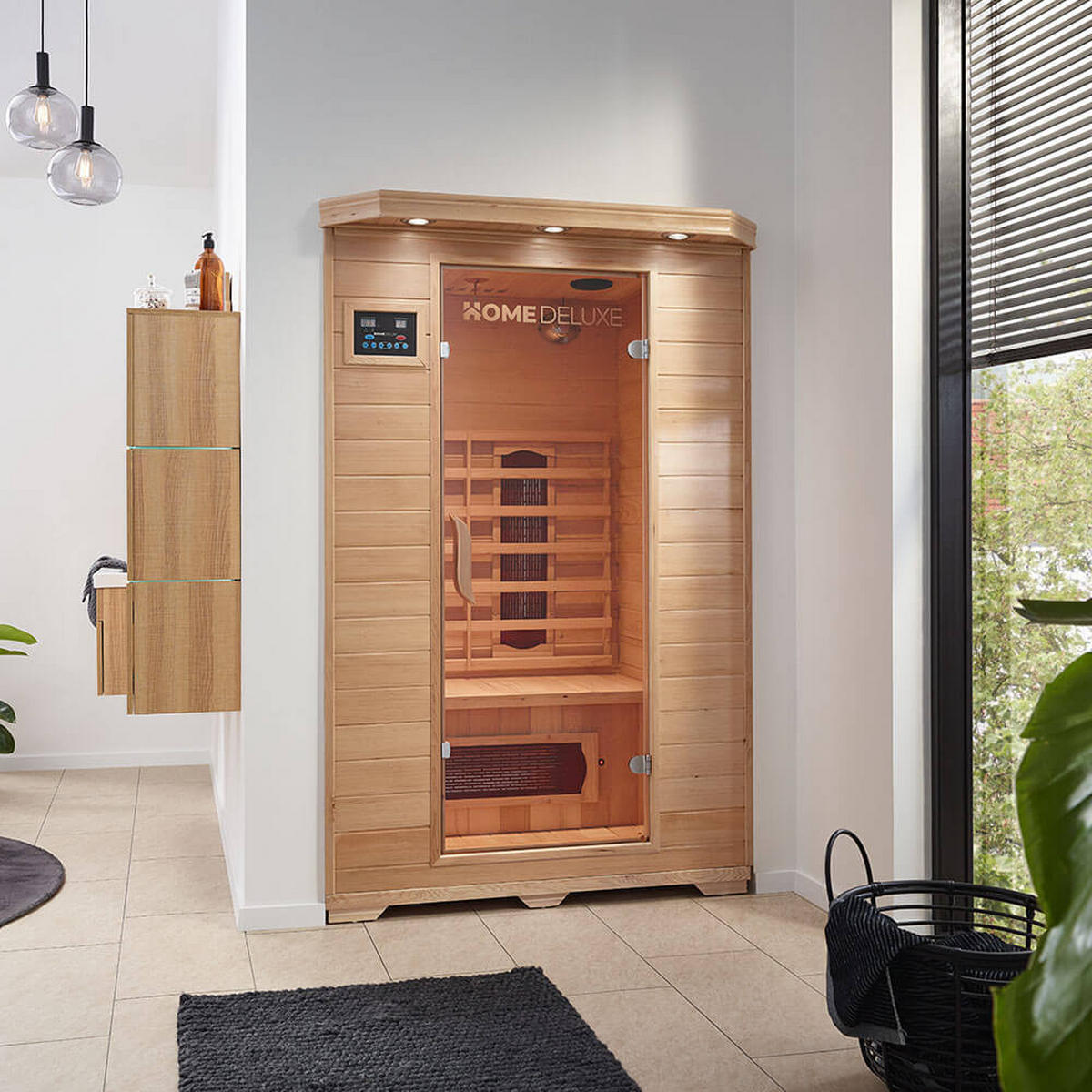 INFRAROTKABINE REDSUN M - 120 x 105 cm für 2 Personen - Braun, Holz (120/190/105cm) - Home Deluxe