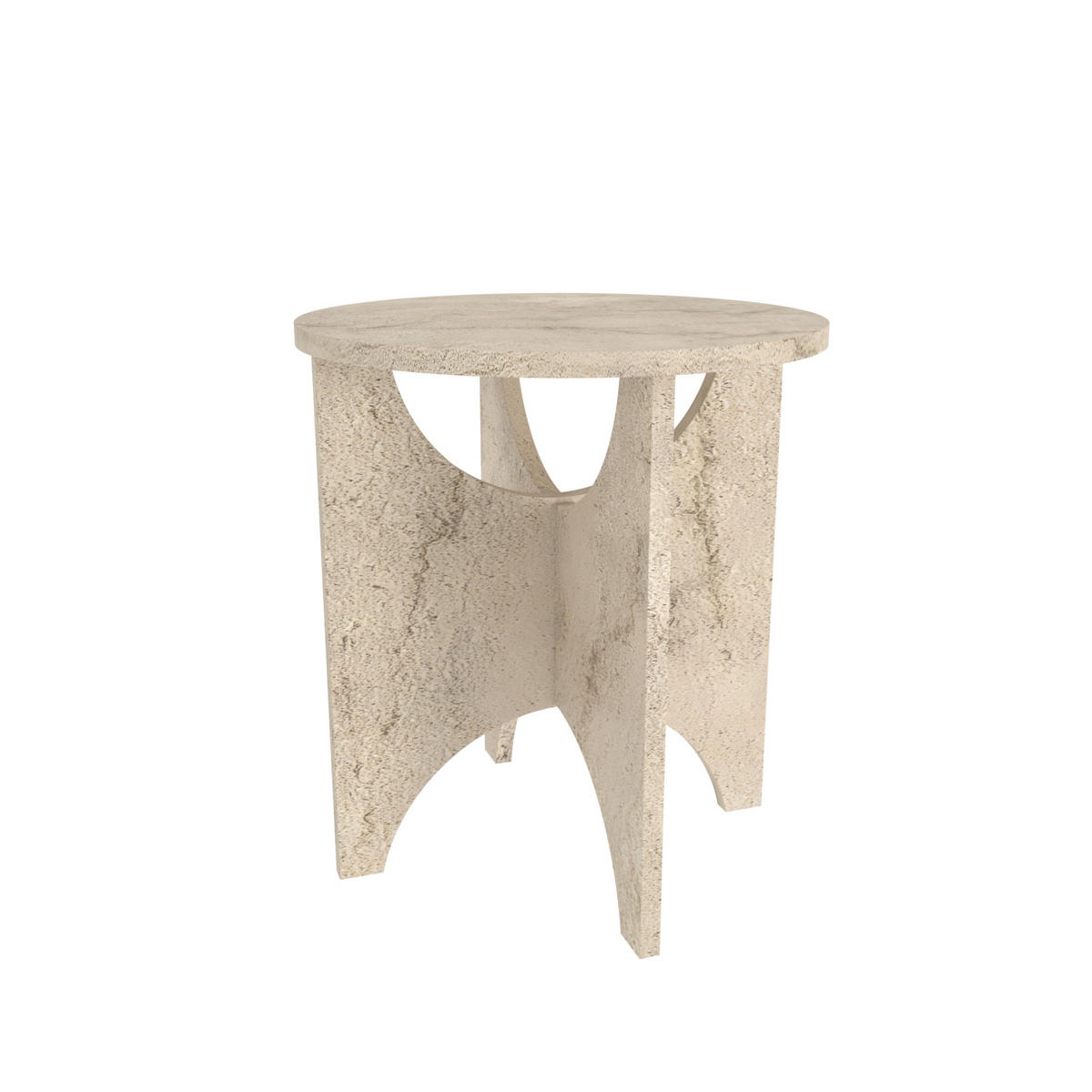 BEISTELLTISCH Merit Travertin - Creme, Holzwerkstoff (45/45/10cm) - Decorotika
