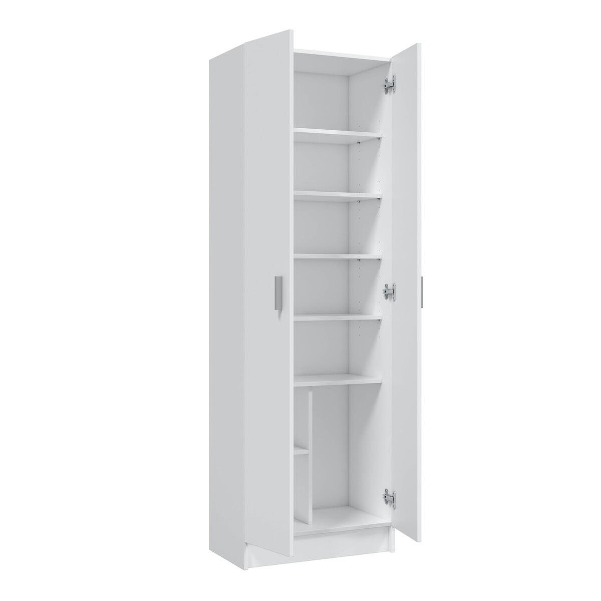 SCHRANK 2-türig, weiß 58,5/181/37 cm - Weiß, Holzwerkstoff (58.5/181/40cm) - Calicosy