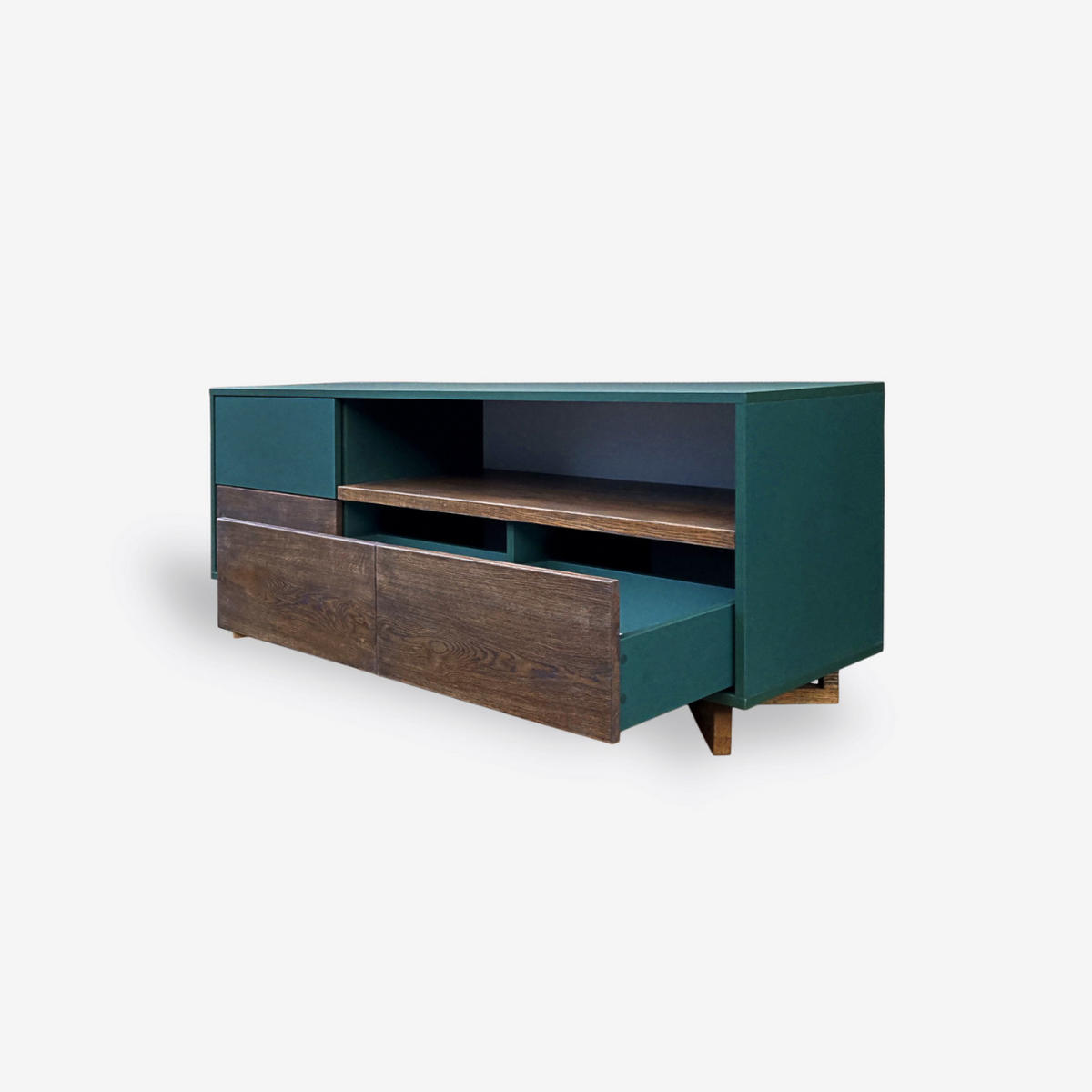 TV-SCHRANK aus Massivholz und Holzwerkstoffplatte für das Wohnzimmer NORD - Eichefarben, Holz (160/60/45cm) - Rawood Furniture