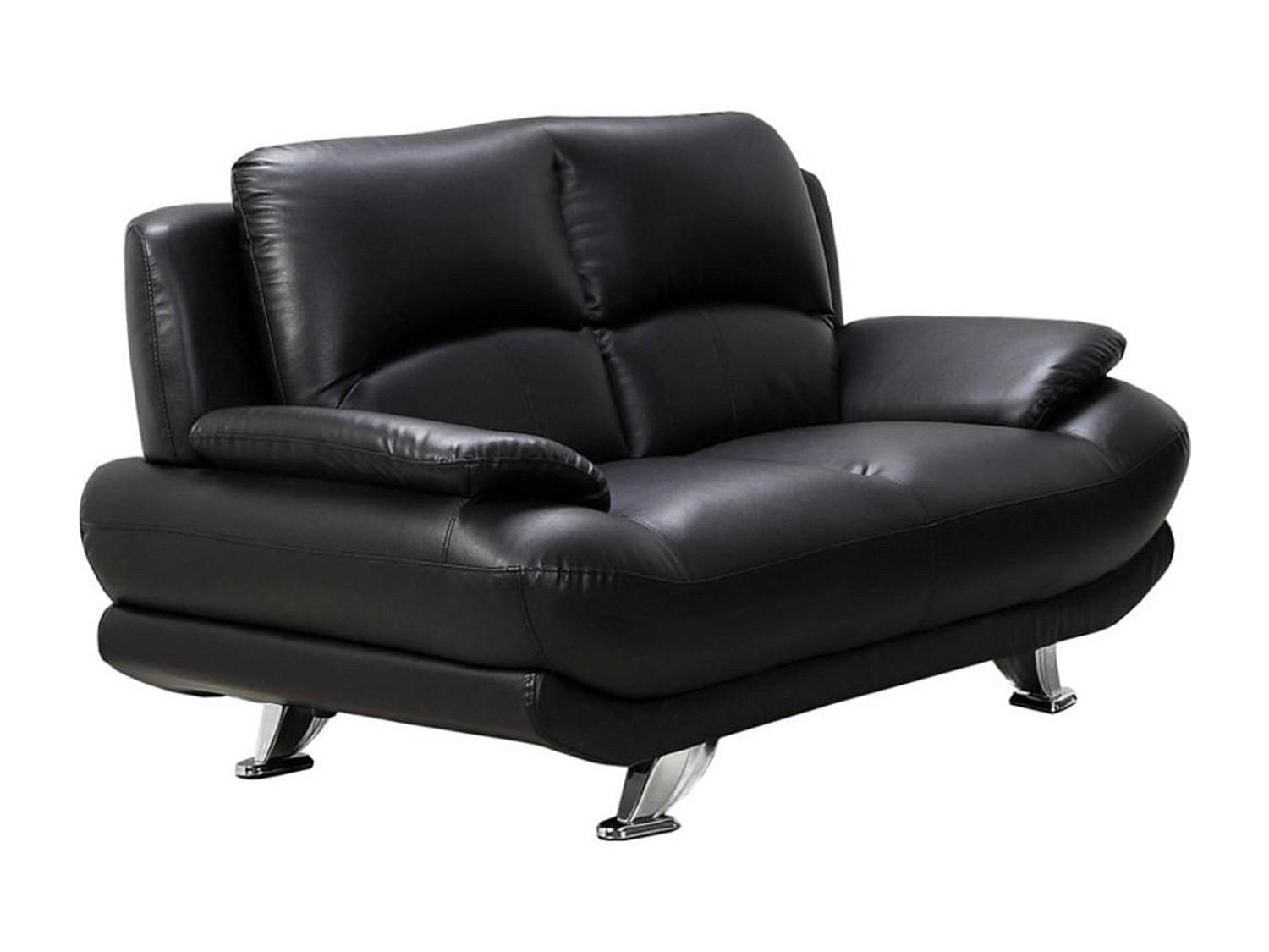 SOFA ohne Schlafmöglichkeit - -Sitzer - Kunstleder - Schwarz - - Schwarz, Leder (150/89/91cm) - Vente-Unique