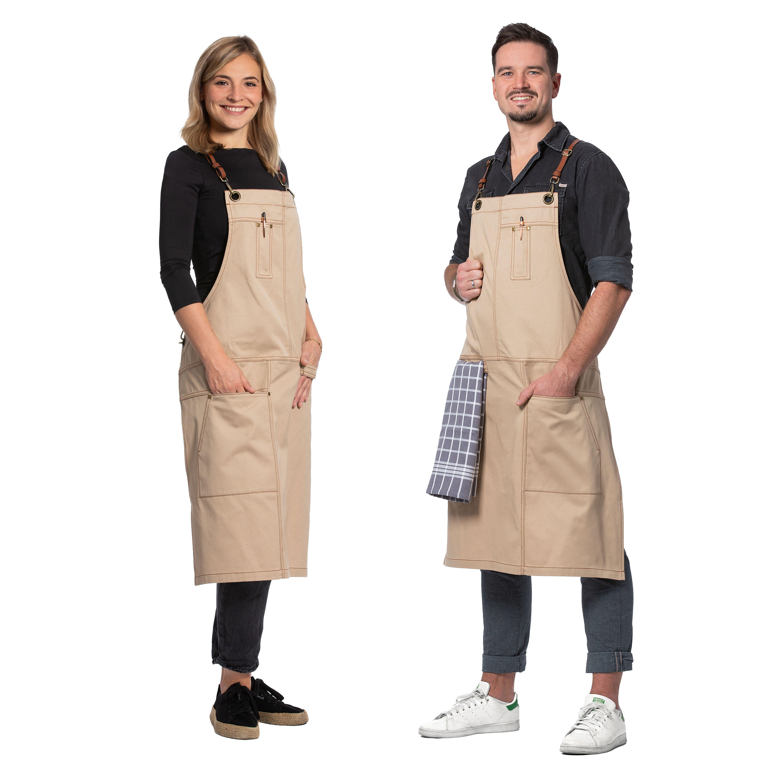 SCHÜRZE , 100% Baumwolle, Beige - Beige, Textil (70/95cm) - Zollner