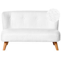 CANAPEA PENTRU COPII bouclé albă Lote - maro/alb, material textil (94/59/57cm) - Beliani