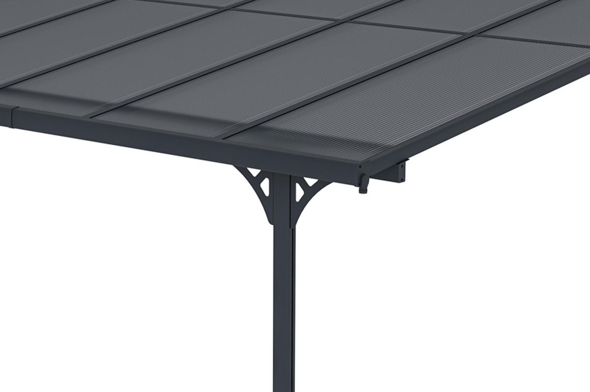 PERGOLA / CARPORT Kleo Grau 3m x 3m - Grau, Metall (313/270/300cm) - Cazeboo