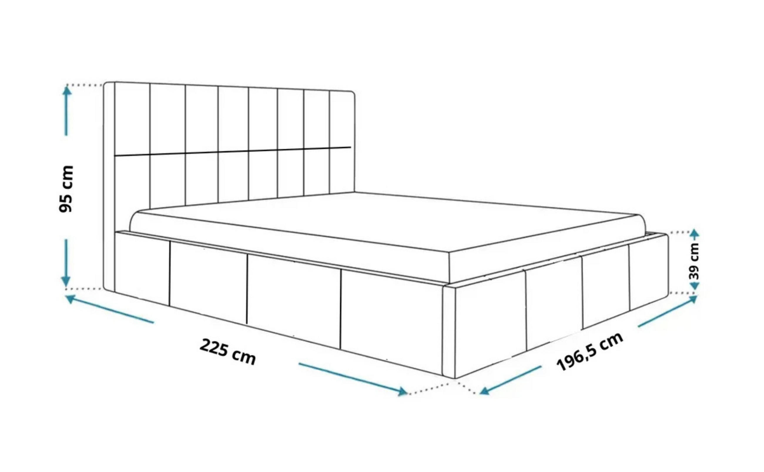 Thumbnail - Agmat-Furniture Polsterbett, Blau, Textil, 180x200 cm, Oeko-Tex® Standard 100, Schlafzimmer, Betten, Polsterbetten