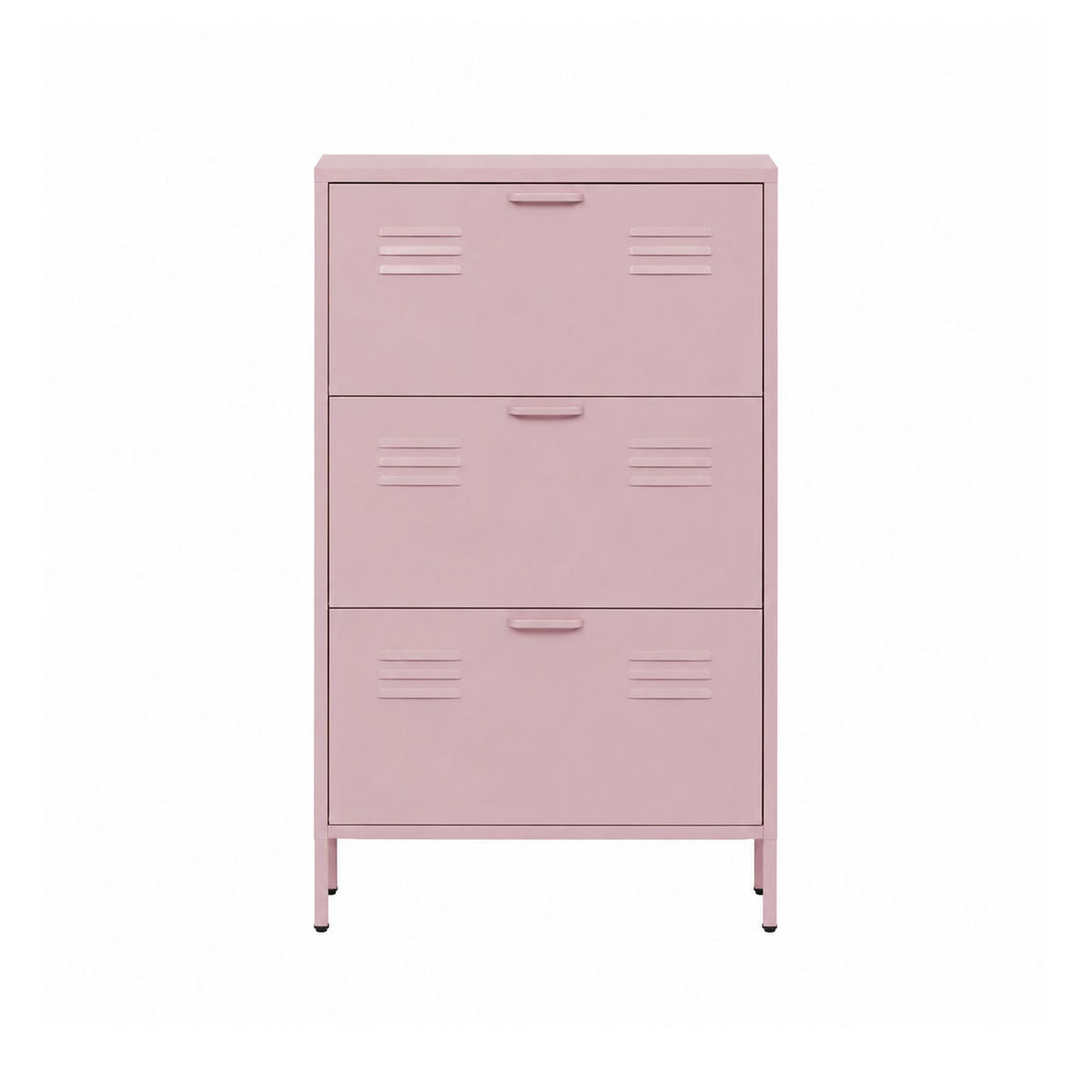 SCHUHSCHRANK 3 Türen Rosa 80/26/125 - Pink, Metall (80/125/26cm) - Mobili Rebecca