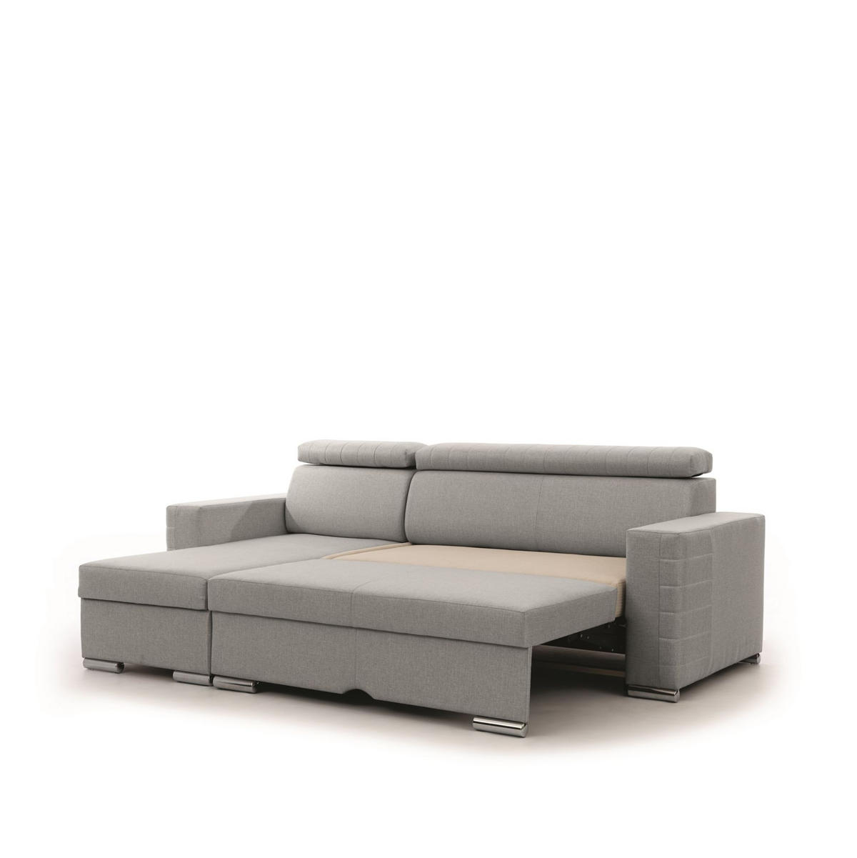 ECKSOFA Canton In Liverpool - Grau, Holzwerkstoff/Textil (260/173cm) - Fun Möbel