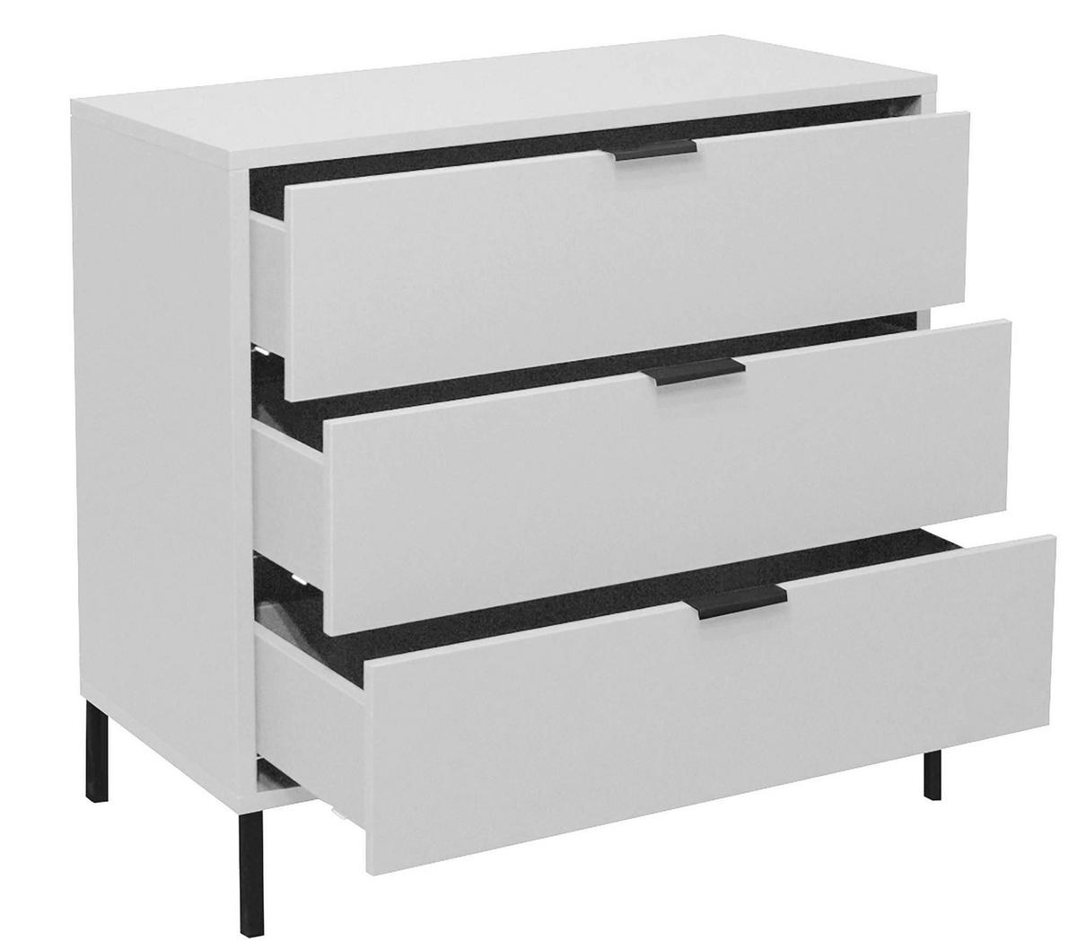 KOMMODE Erna 81x45x82 Kreidegrau matt Lack - Hellgrau, Holzwerkstoff (81/82/45cm) - 58aufmkessel