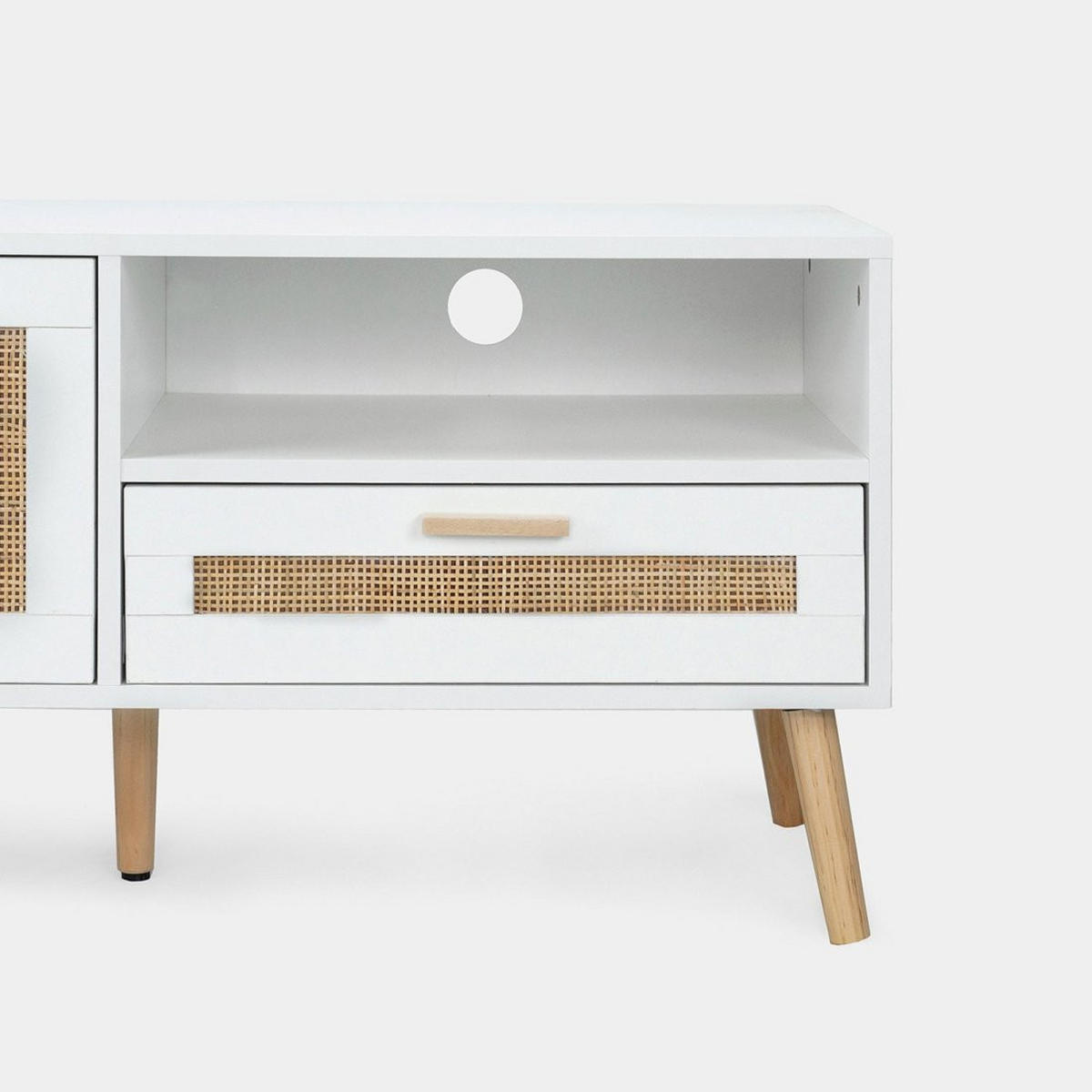 TV-ELEMENT Tahiti Weiß 160 cm x 50 cm - Weiß, Holzwerkstoff (160/50/40cm) - Klast Home