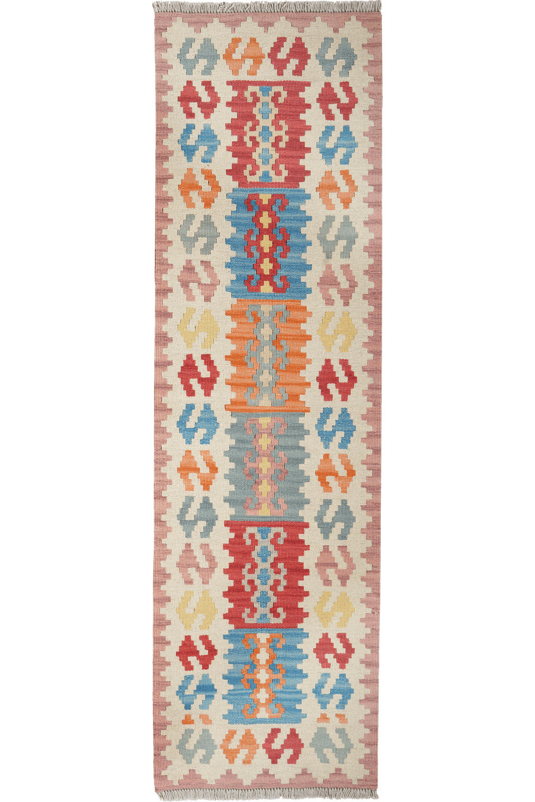 KELIM-LÄUFER handgewebt Gashgai Bunt 194/57 cm Schurwolle - Multicolor, Textil (57/194cm) - Looma