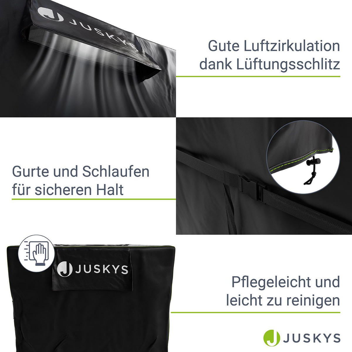 GARTENMÖBELABDECKUNG CoverSafe Pro schwarz - Schwarz, Kunststoff (110/75/210cm) - Juskys