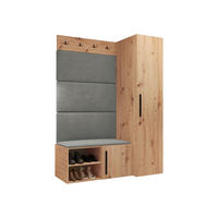 MOBILIER PENTRU HOL Medi II - stejar Artisan/negru, material plastic/compozit lemnos (40/191/50cm) - MIRJAN24