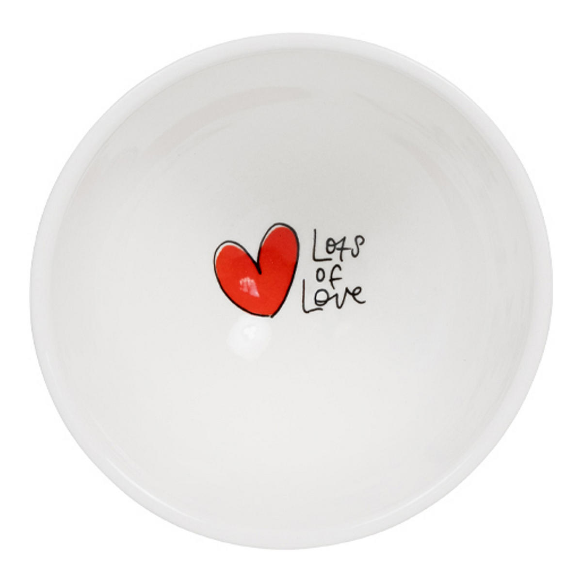 SCHALE AUF FUSS Rote Herzen in Rot - 13cm - Rot, Keramik (12.7/8.3/7.4cm) - Blond Amsterdam